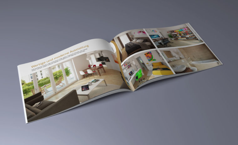 Gestaltung Broschüre A4 für das Wohnquartier am Rheingau-Palais - Grafikdesign/Printdesign